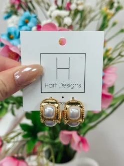 Stunning Pearl/Gold Mini Hoops<Allie Lynn's Boutique New