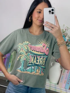 Summer Break Cropped Graphic Tee<Allie Lynn's Boutique Discount
