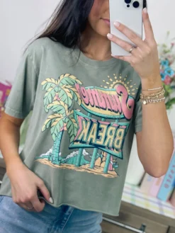 Summer Break Cropped Graphic Tee<Allie Lynn's Boutique Discount