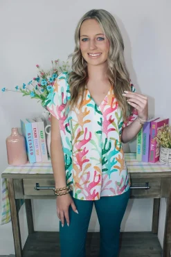 Surfing Seafoam Top<Allie Lynn's Boutique Best
