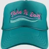 Take It Easy Trucker Hat "Teal"<Allie Lynn's Boutique Discount