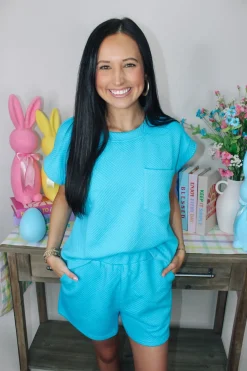 Textured Aqua Set<Allie Lynn's Boutique Best Sale