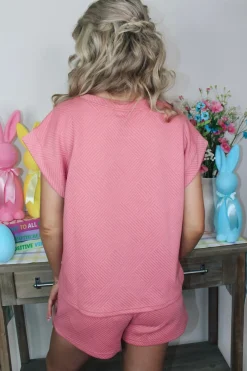 Textured Coral Pink Set<Allie Lynn's Boutique Clearance