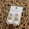 Three In One Earrings "Gold Pearl"<Allie Lynn's Boutique Best Sale