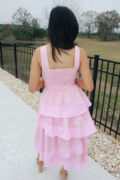 Tiered Baby Pink Dress<Allie Lynn's Boutique Fashion