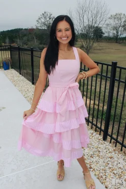 Tiered Baby Pink Dress<Allie Lynn's Boutique Cheap