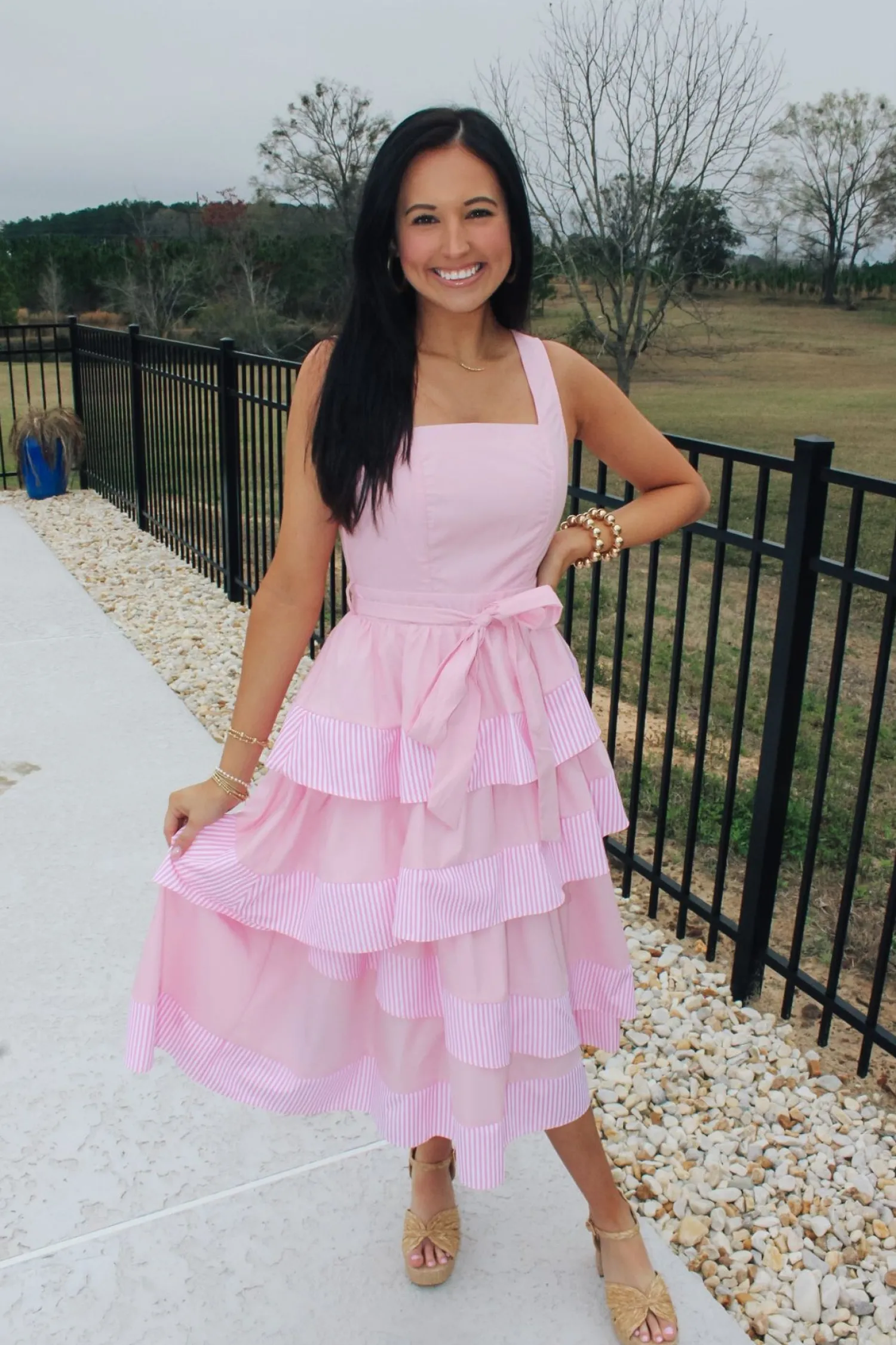 Tiered Baby Pink Dress<Allie Lynn's Boutique Cheap