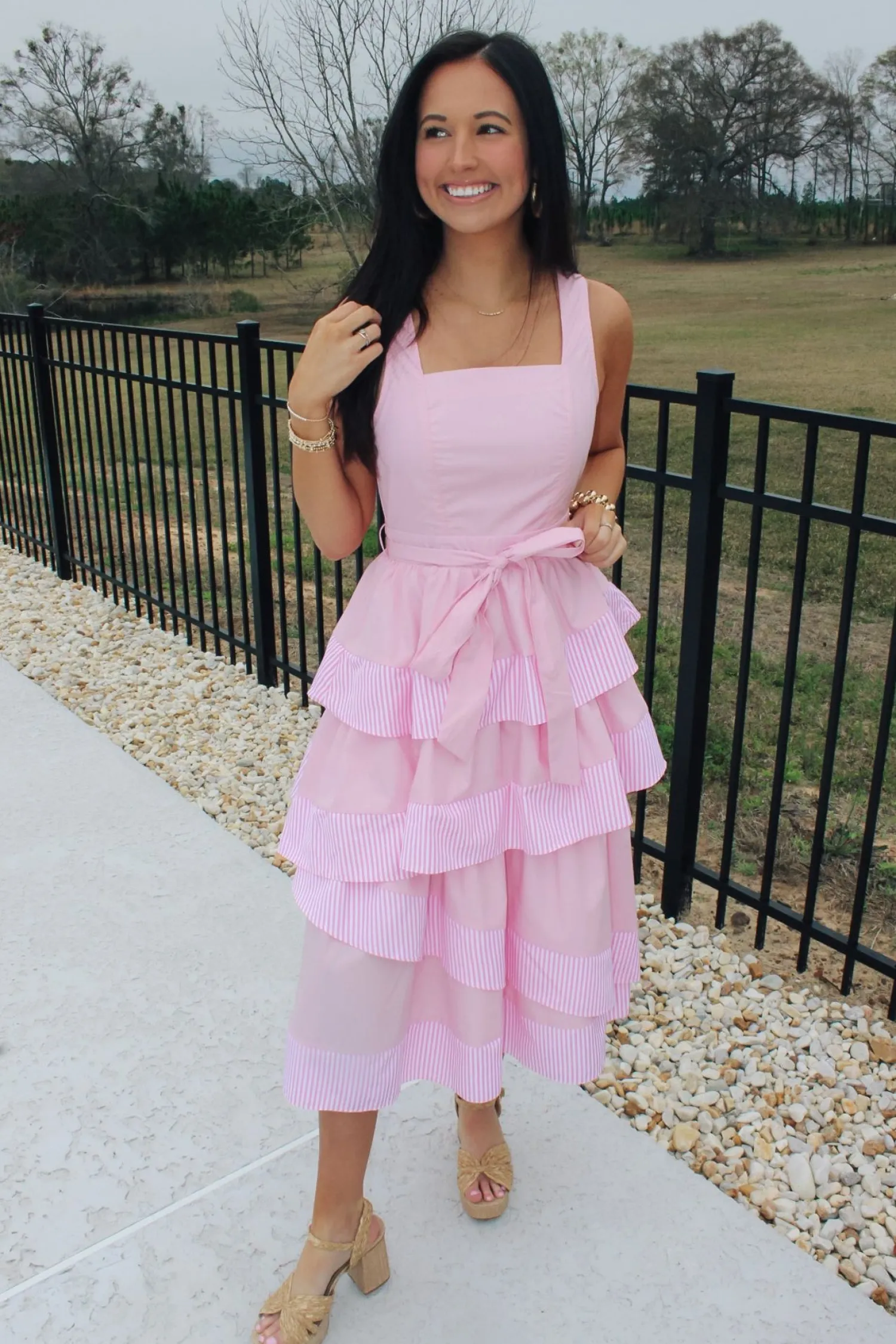Tiered Baby Pink Dress<Allie Lynn's Boutique Cheap