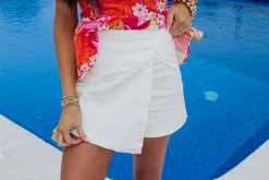 Twill Denim Skort "White"<Allie Lynn's Boutique Flash Sale