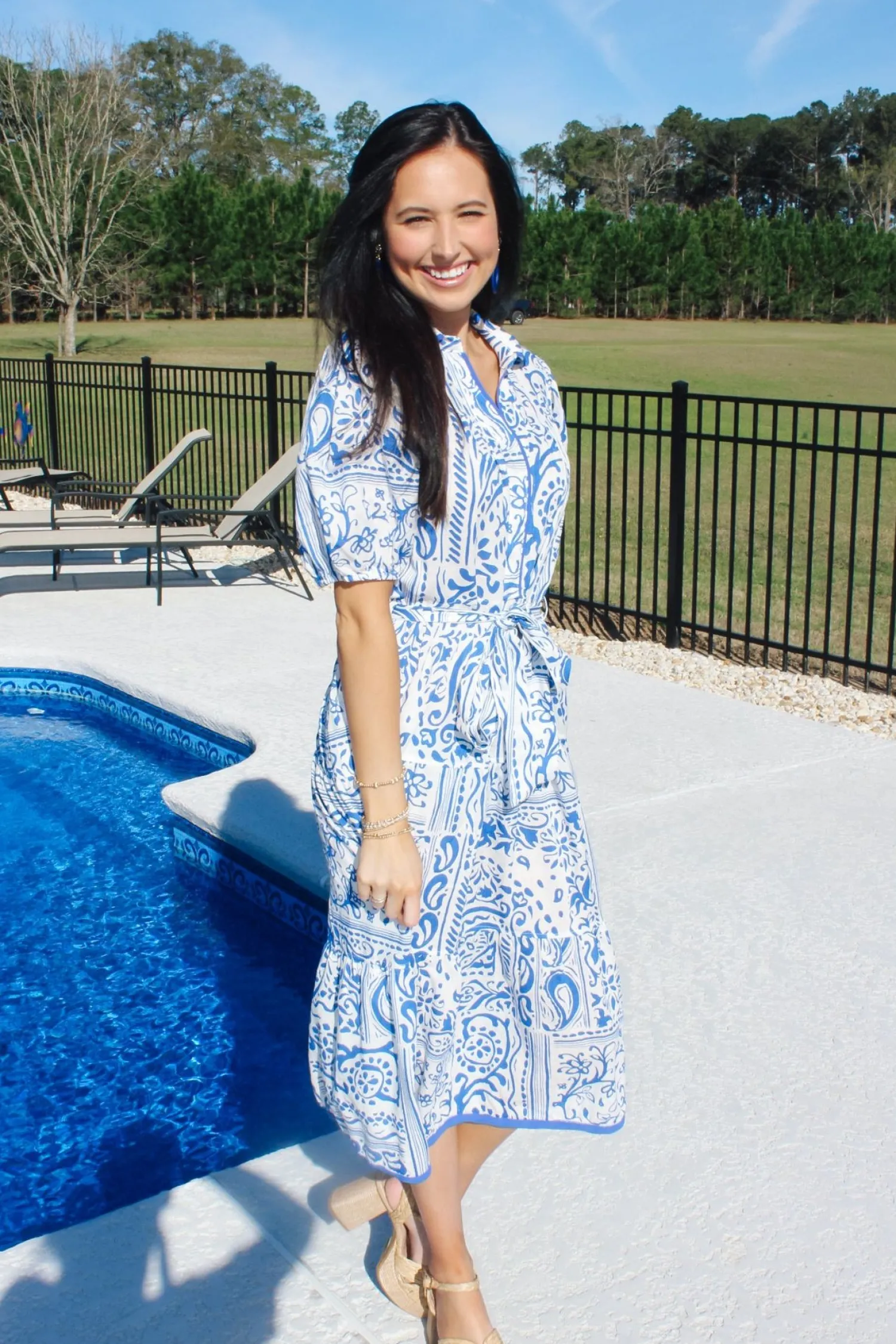 Two Tone Paisley Collared Dress<Allie Lynn's Boutique New