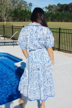 Two Tone Paisley Collared Dress<Allie Lynn's Boutique New