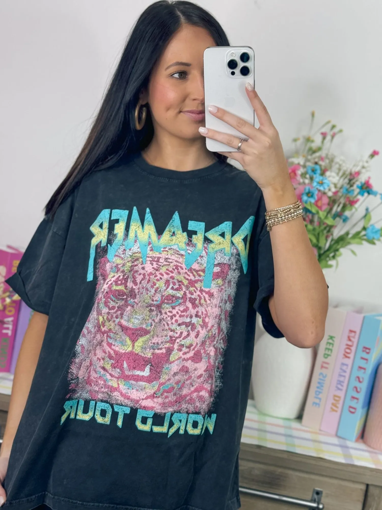 World Tour Leopard Graphic Tee "Black"<Allie Lynn's Boutique Sale